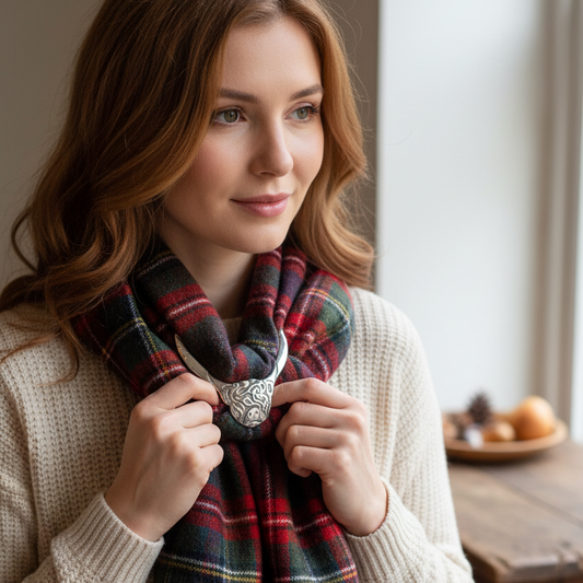 Scruffy Highland Cow Scarf Ring - Handmade in Scotland