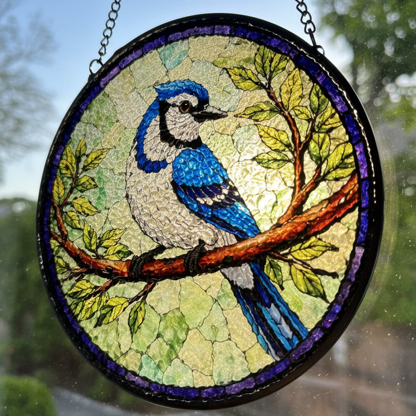 Summer Blue Jay Suncatcher