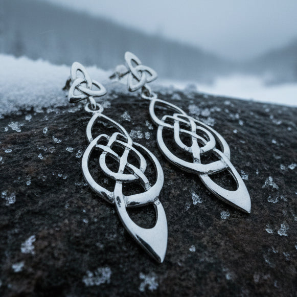Alith Celtic Knot Earrings in Sterling Silver