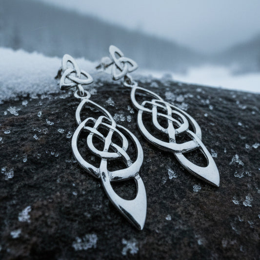 Alith Celtic Knot Earrings in Sterling Silver