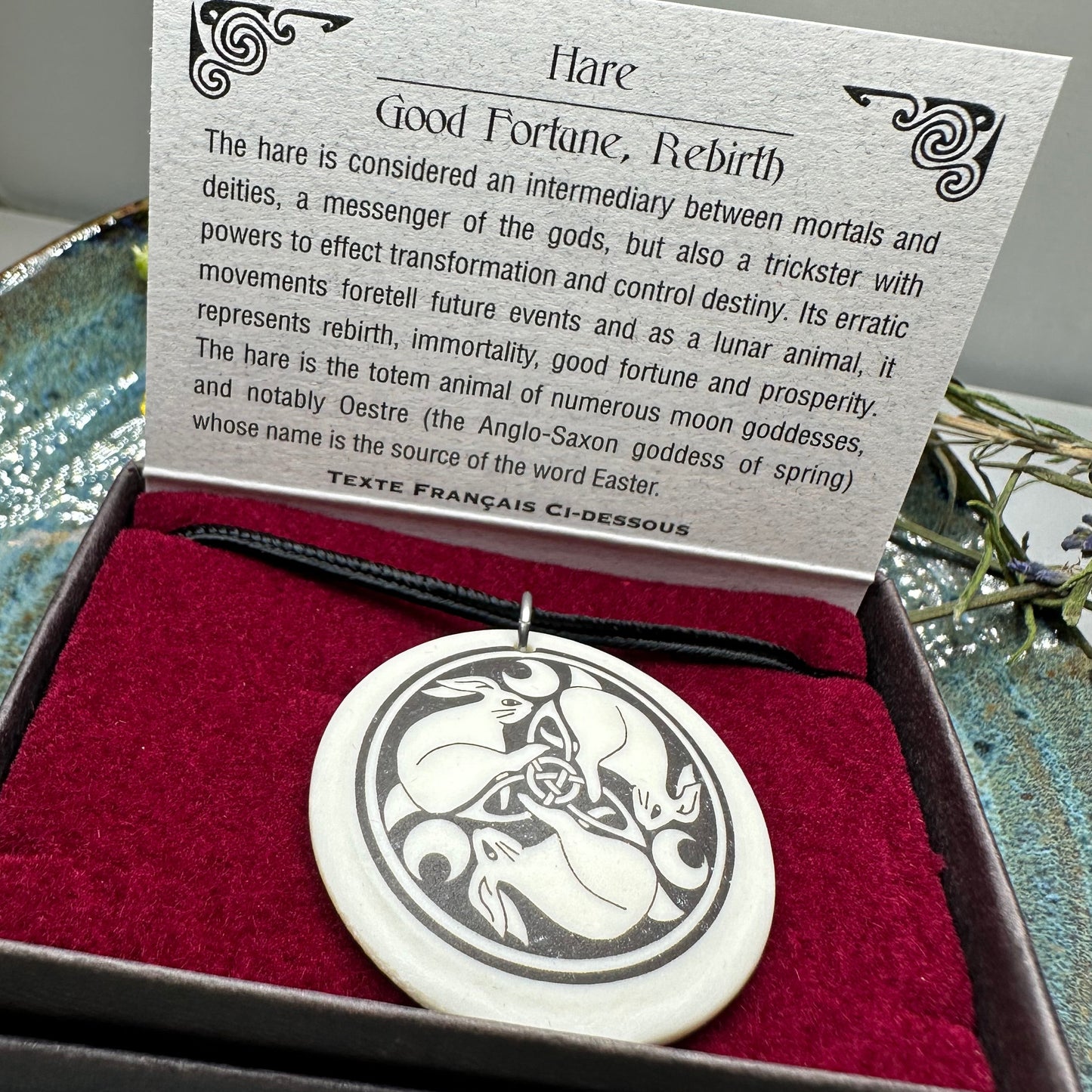 Artisan Celtic Leaping Hares Necklace - Handmade in the U.S.A.