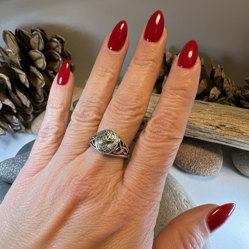 Lorna Celtic Tree of Life Ring in Sterling Silver — view 2