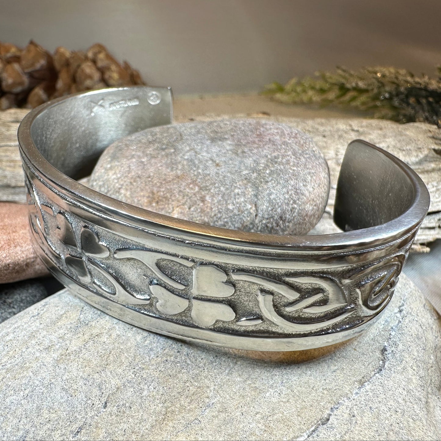 Irish Shamrock Cuff Bracelet — view 3