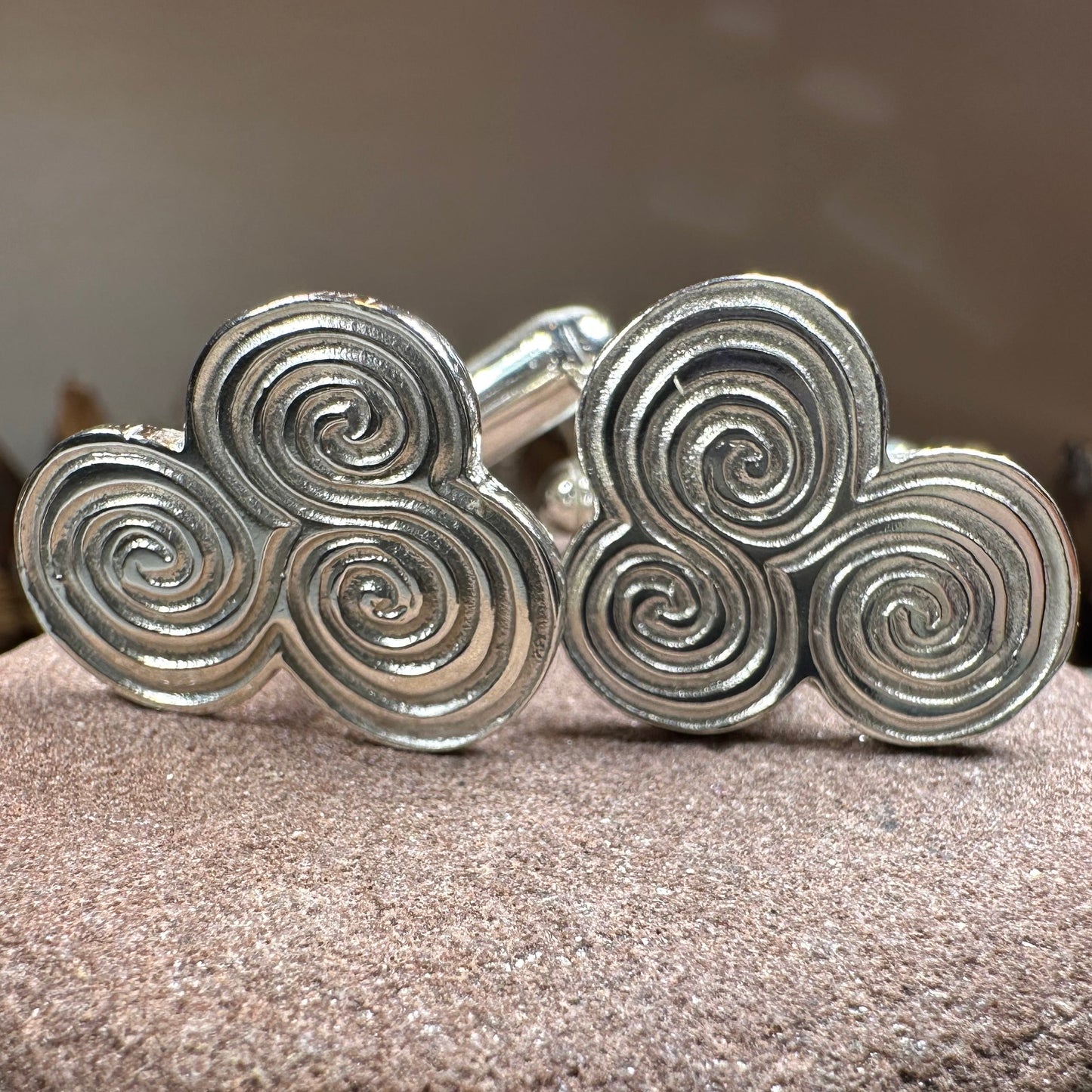 Artisan Newgrange Triple Spiral Cufflinks - Made in Ireland