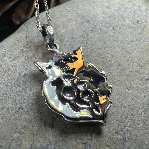 Load image into Gallery viewer, Double Thistle Scottish Luckenbooth Necklace in Sterling Silver
