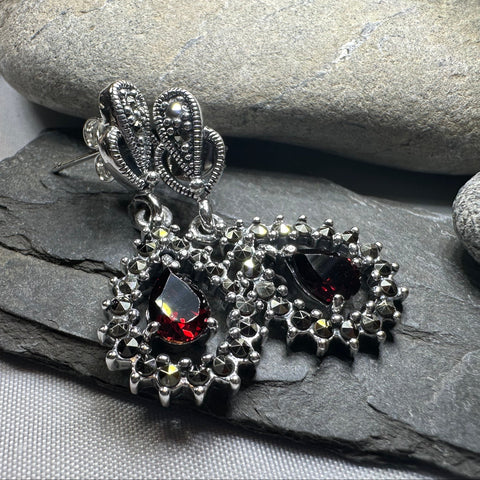 Load image into Gallery viewer, Bebe Marcasite Earrings
