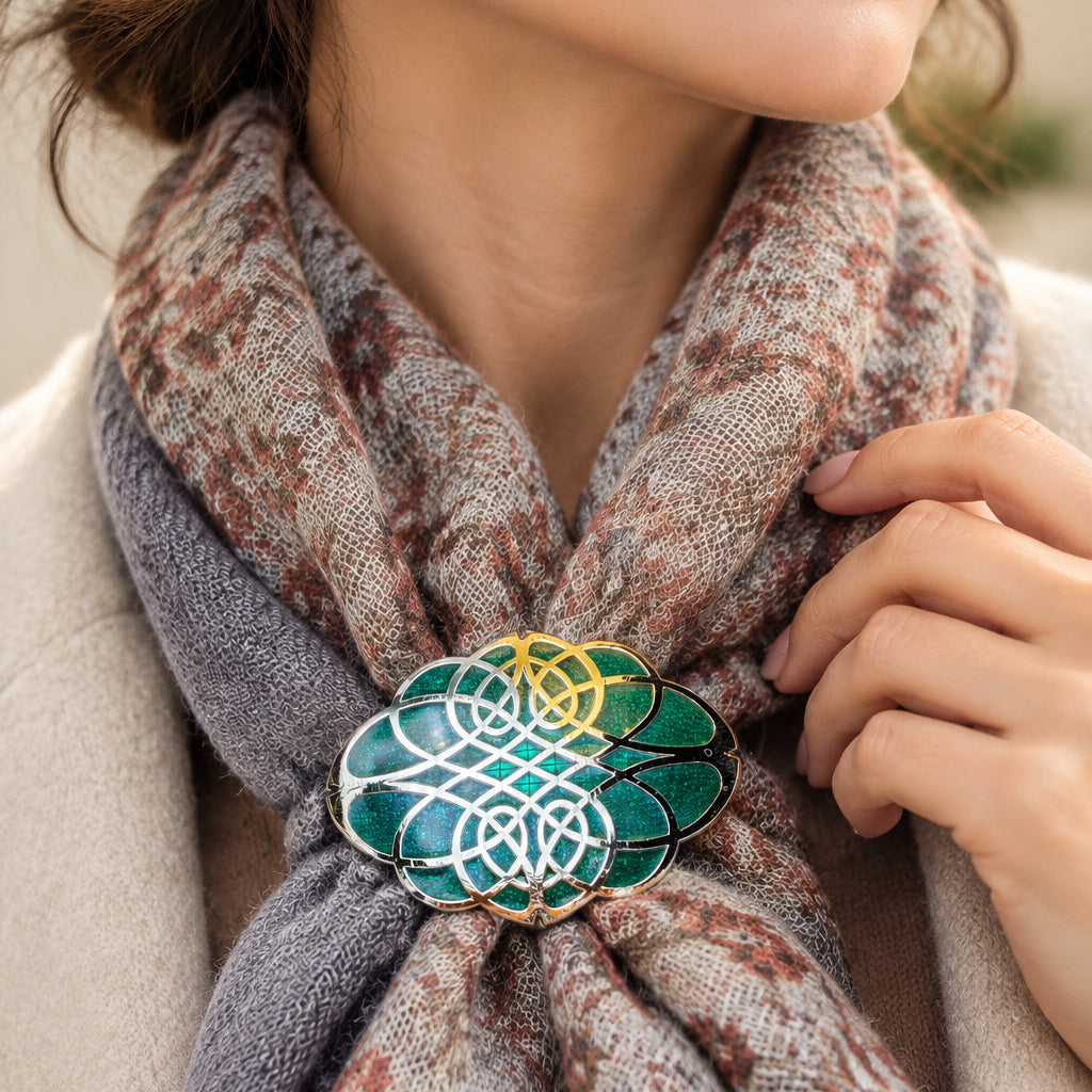 Enamel Endless Celtic Knot Scarf Ring