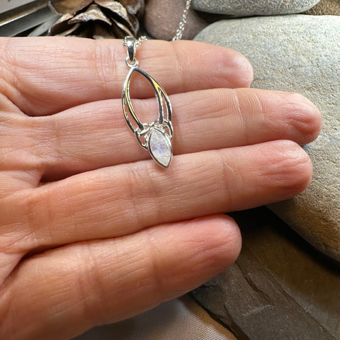 Load image into Gallery viewer, Elegant Moonstone Celtic Trinity Knot Necklace
