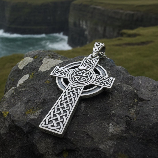 Kilcairn Celtic Cross Double Sided Necklace - Sterling Silver
