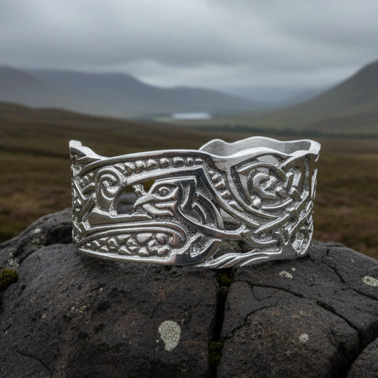Book of Kells Celtic Knot Cuff Bracelet - Handmade in Scotland