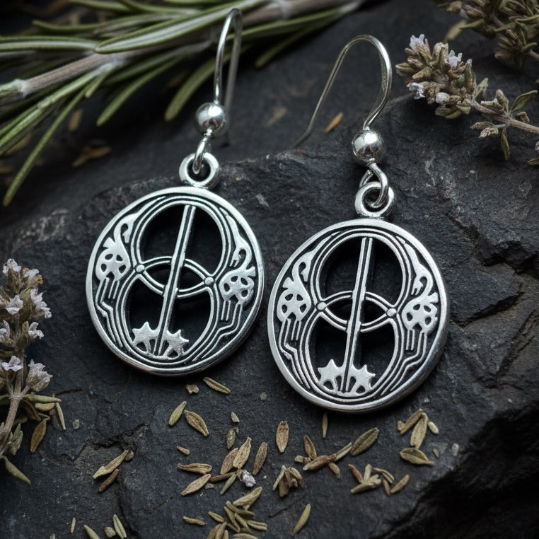 Glastonbury Chalice Well Earrings in Sterling Silver
