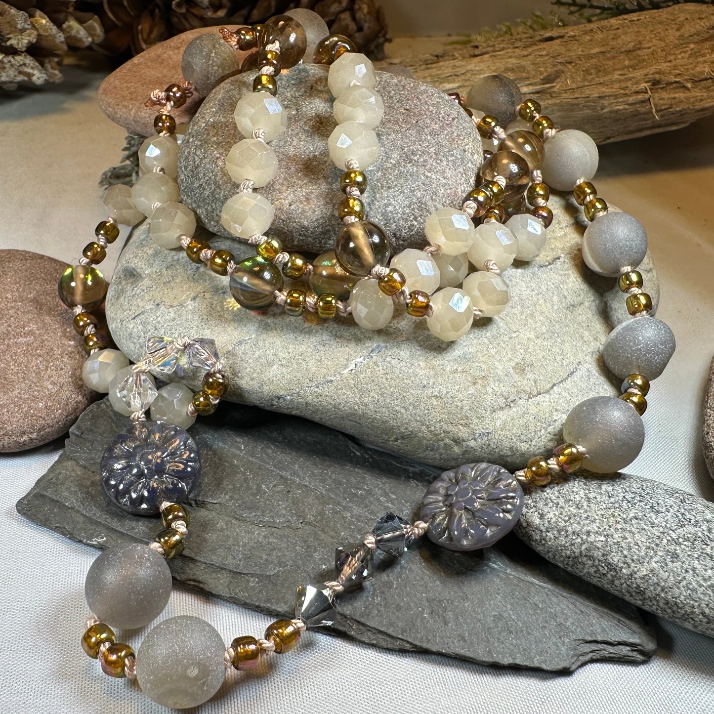 Lavender Blossom Long Necklace