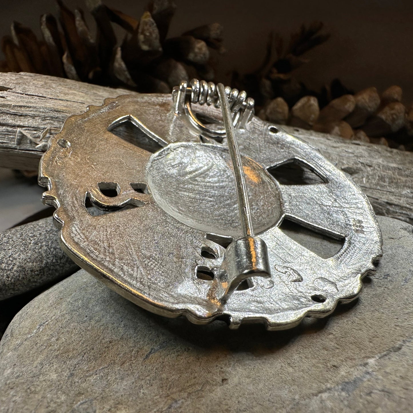 Large Frankish Limons Medieval Brooch - Sterling Silver Historical Reproduction Pin
