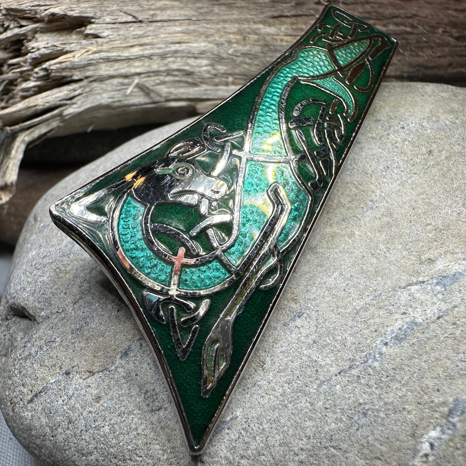 Long Celtic Dragon Brooch — view 9