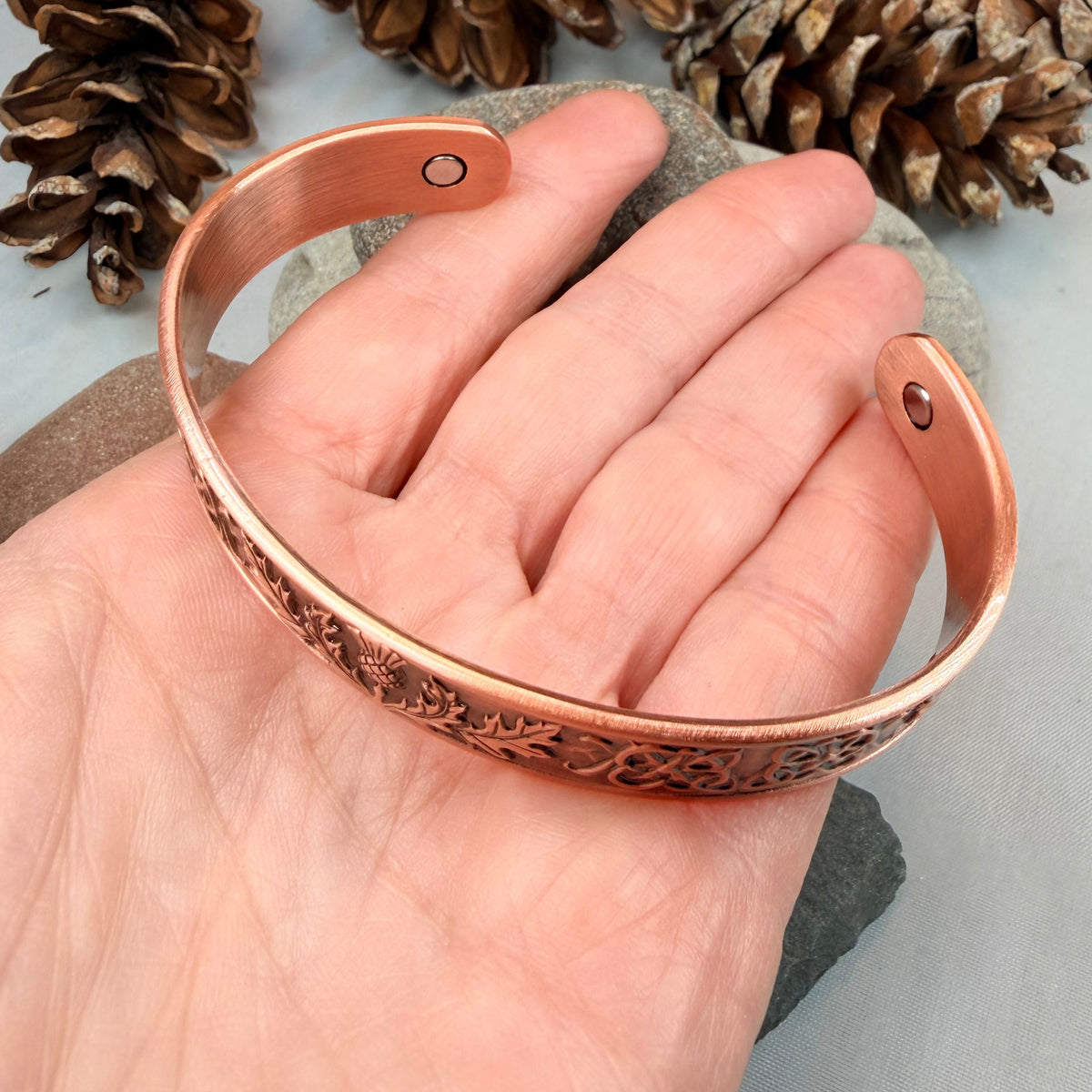 Highland Scottish Thistle Copper Cuff Bracelet
