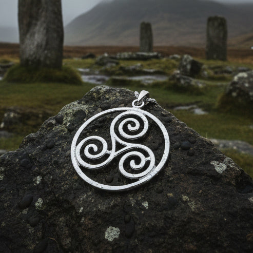 Ancient Celtic Spiral Necklace In Sterling Silver — view 4
