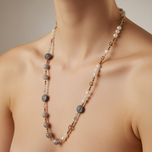 Lavender Blossom Long Necklace