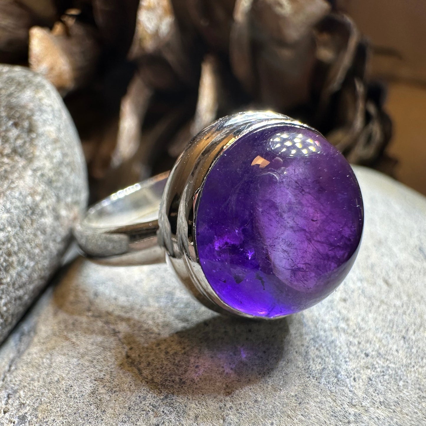Dusky Dawn Amethyst Ring in Sterling Silver — view 6