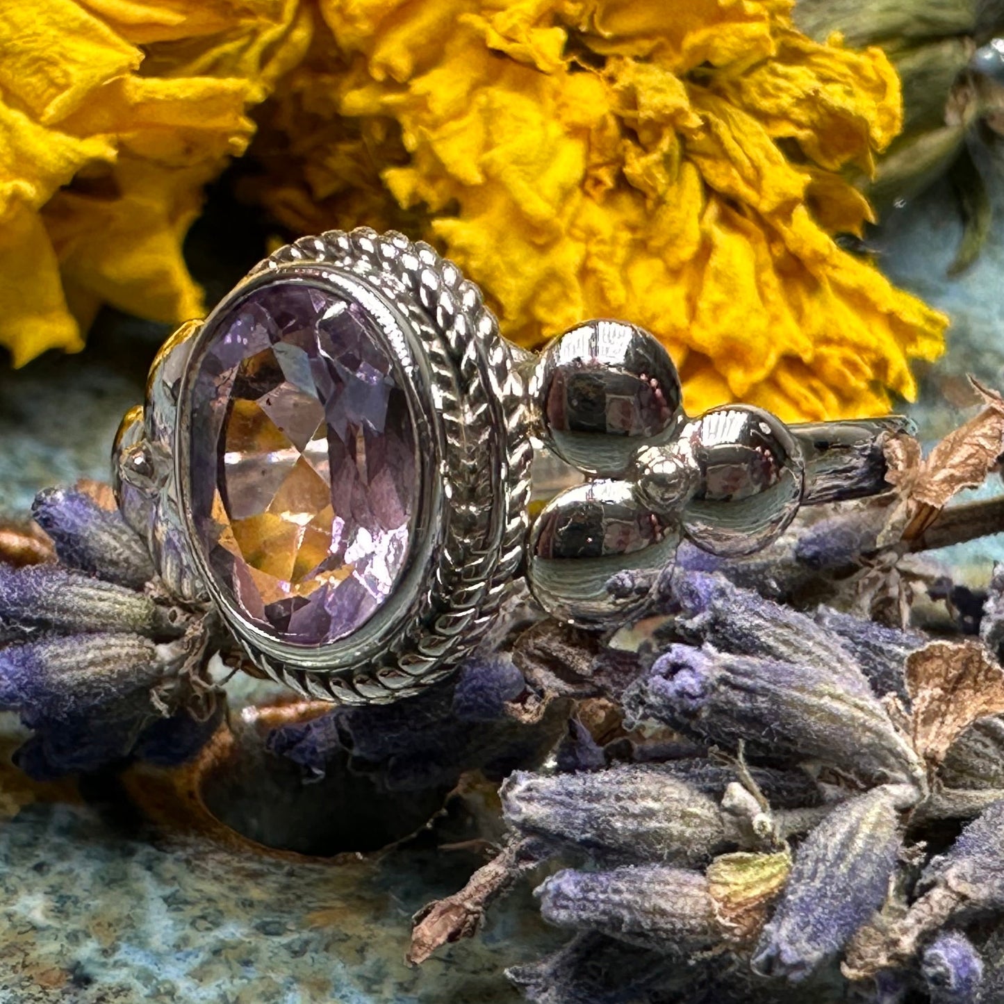 Airdrie Flower Ring in Sterling Silver
