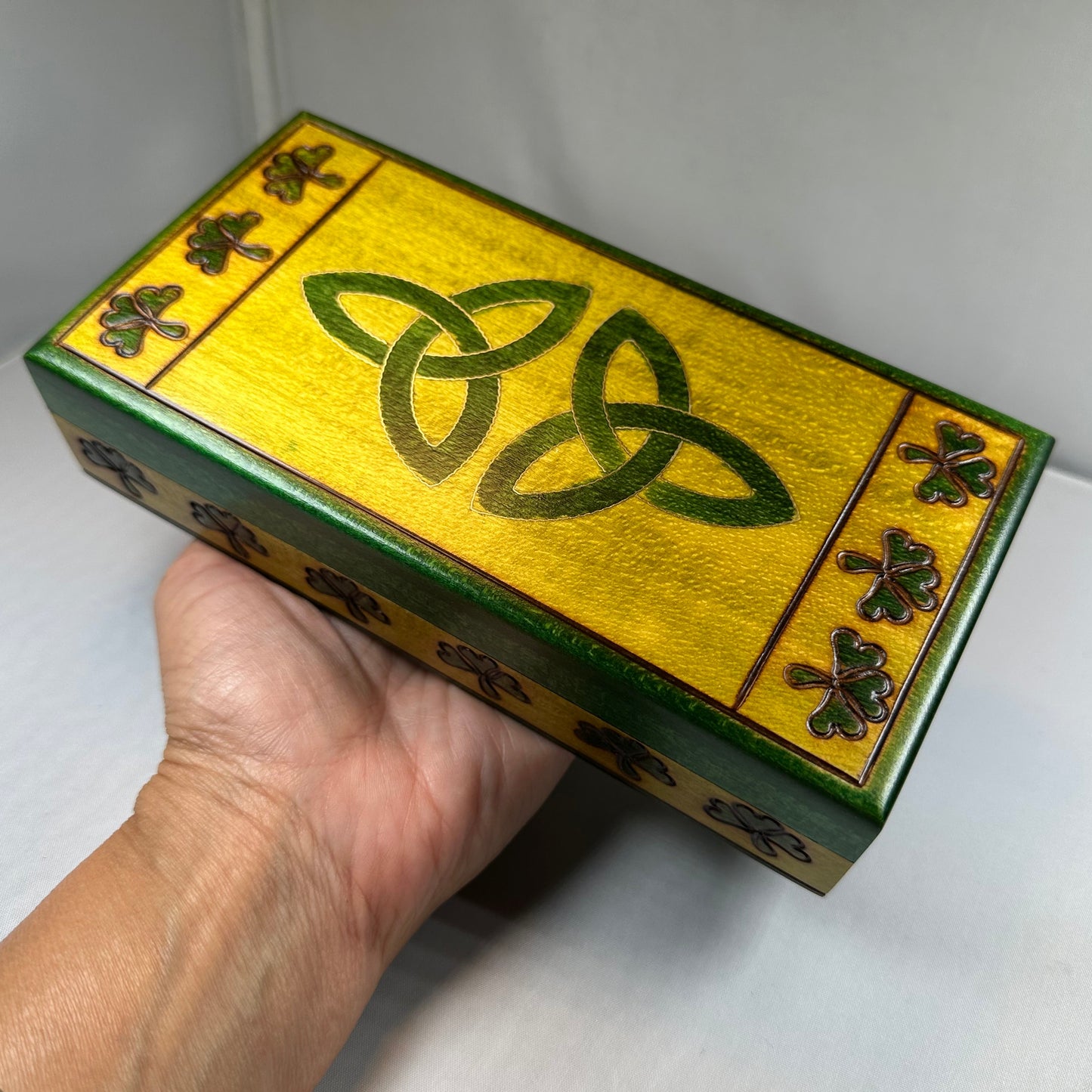Celtic Trinity Knot Keepsake Box - Handmade Wooden Box