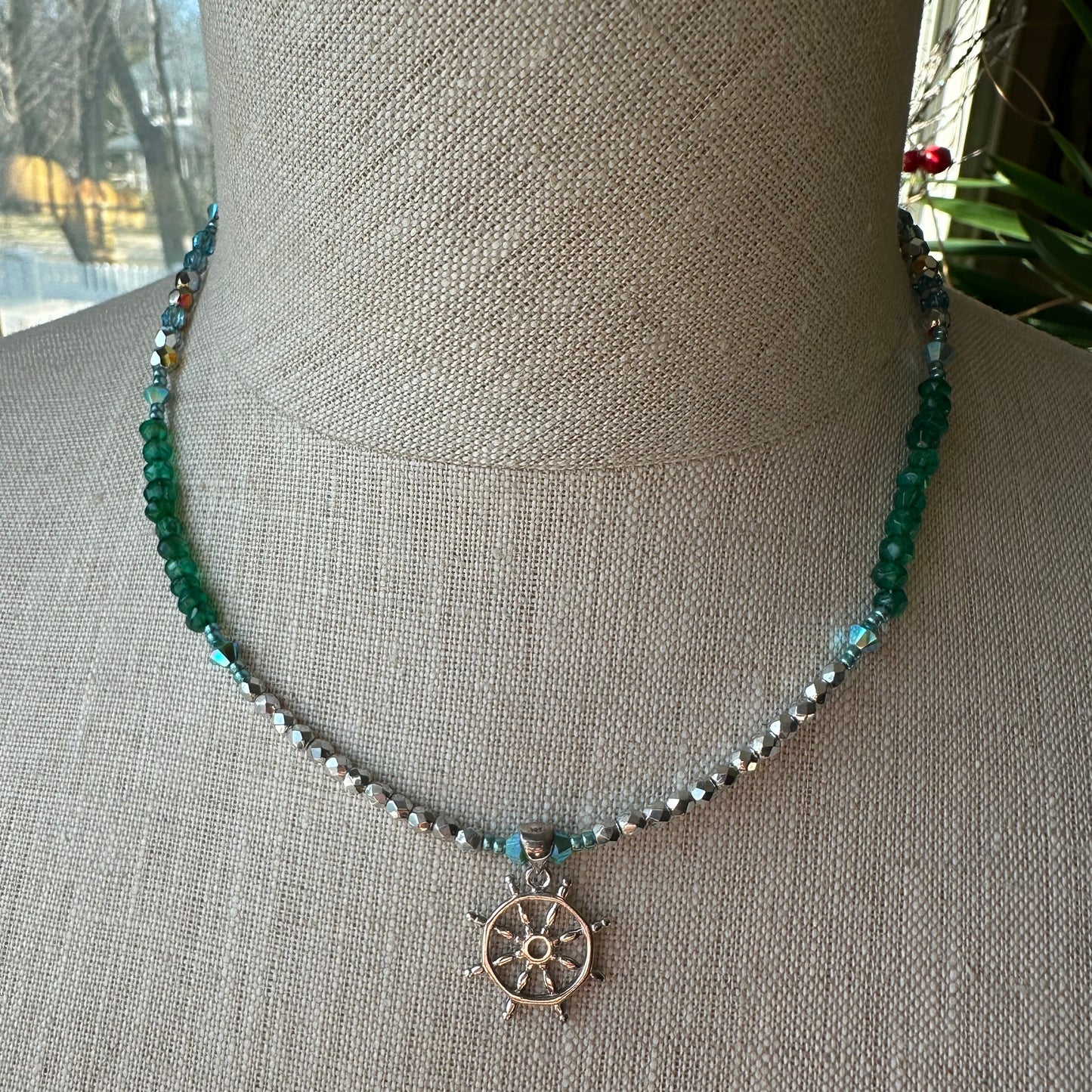 Calm Seas Ship's Wheel Necklace