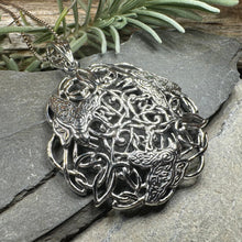Load image into Gallery viewer, Pictish Triple Celtic Raven Necklace
