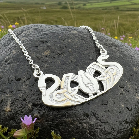 Norse Three Nornes Swan Necklace - Handmade in Scotland