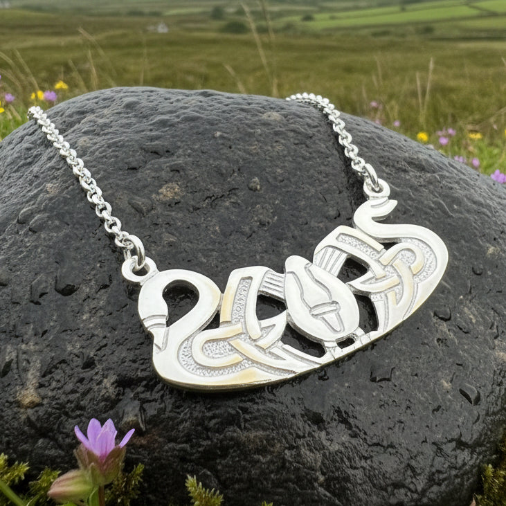 Norse Three Nornes Swan Necklace - Handmade in Scotland