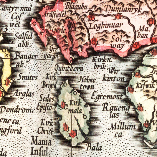 Vintage Map of England, Scotland & Ireland 1623 Wall Art