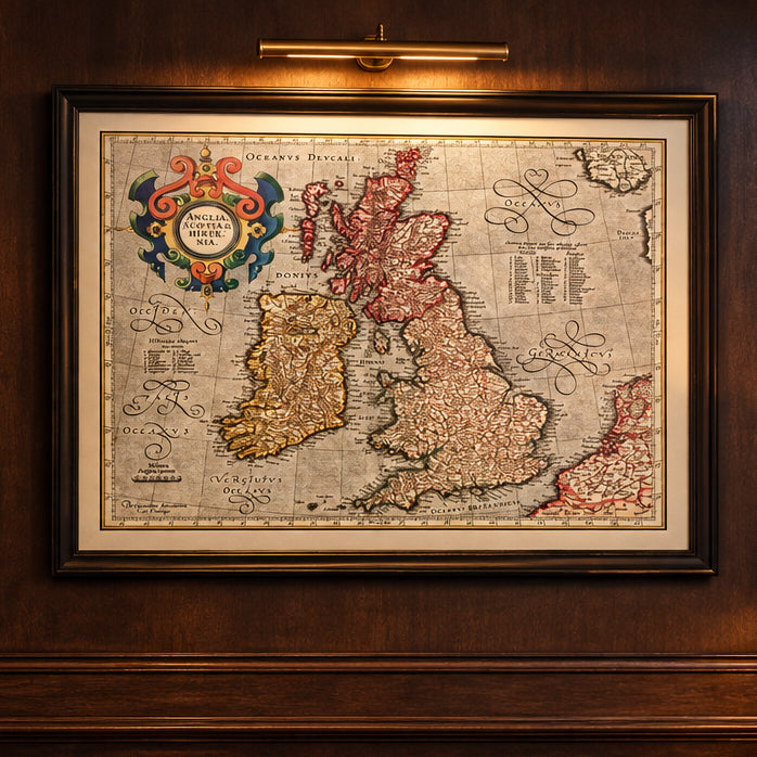 Vintage Map of England, Scotland & Ireland 1623 Wall Art