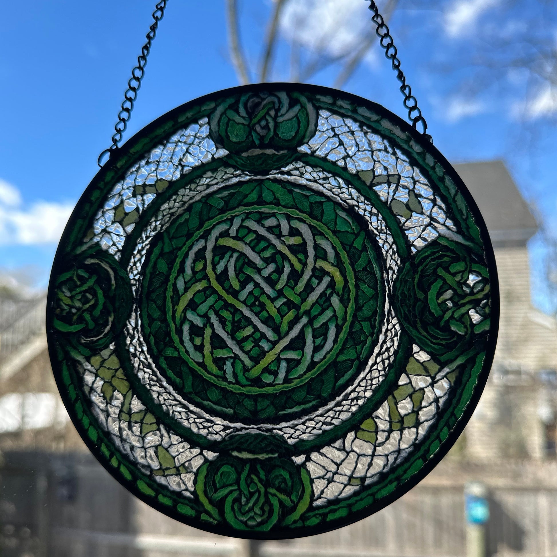Emerald Green Celtic Knot Suncatcher — view 11