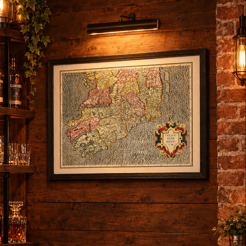 Vintage Map of The Kingdom of Ireland 1623 Wall Art