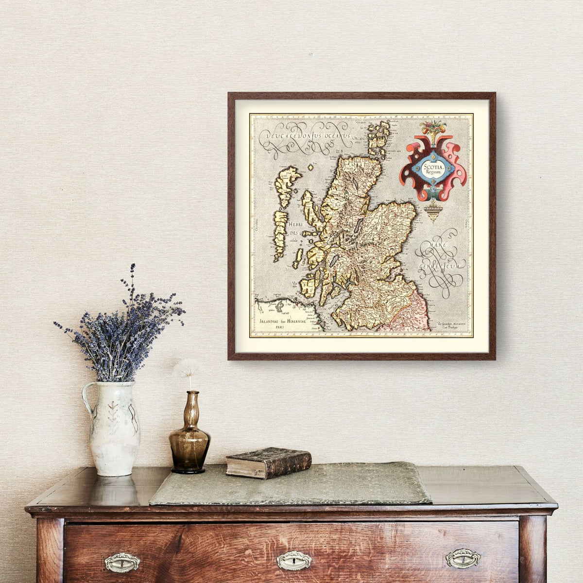 Vintage Map of Scotland 1623 Wall Art