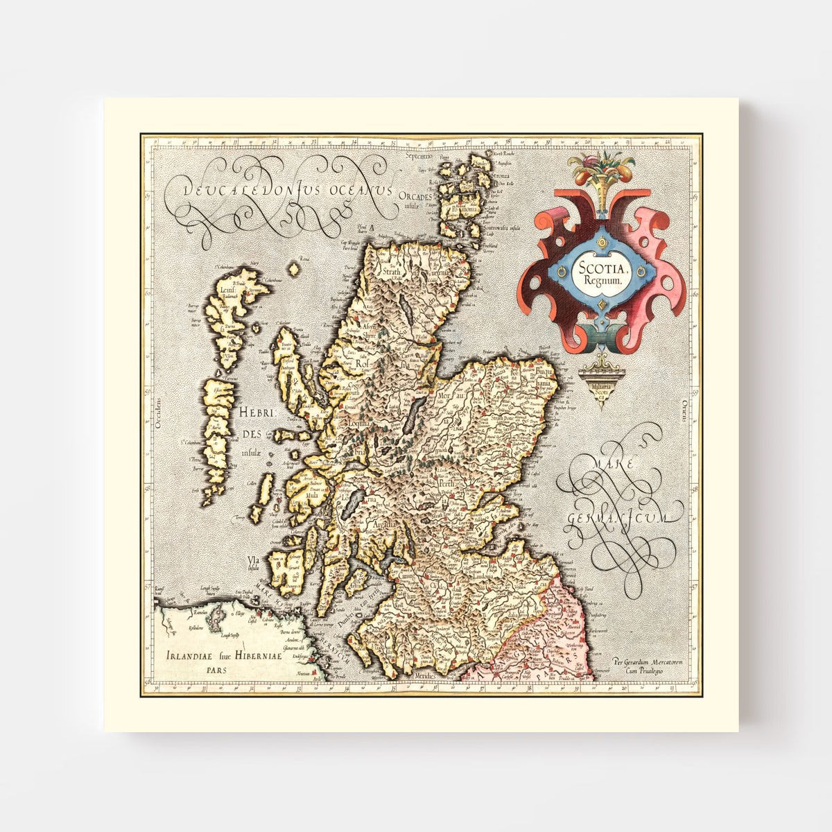 Vintage Map of Scotland 1623 Wall Art