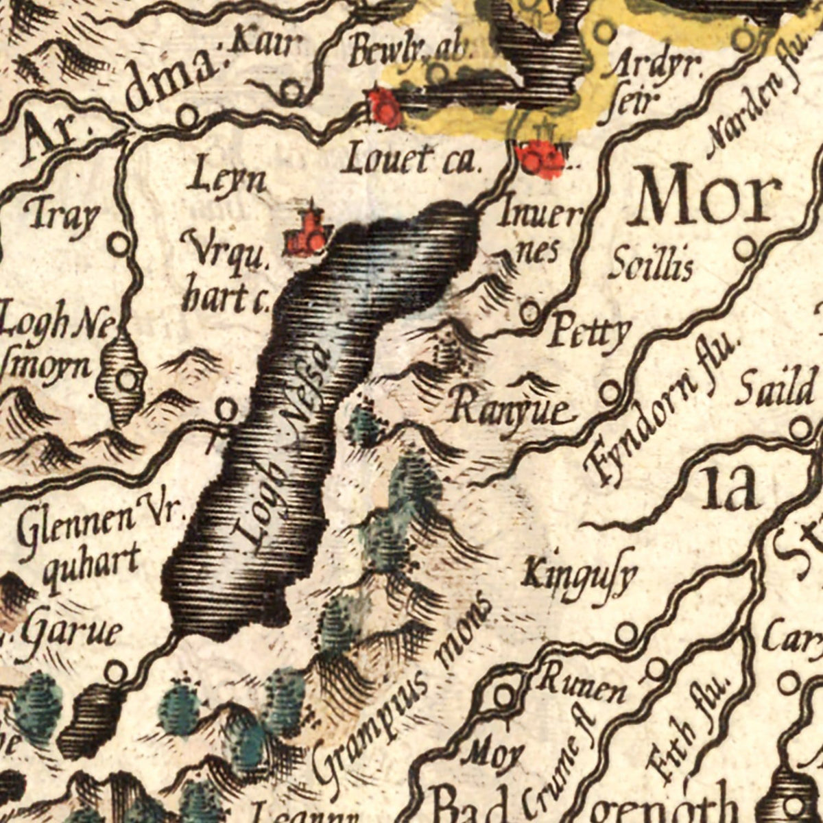 Vintage Map of Scotland 1623 Wall Art