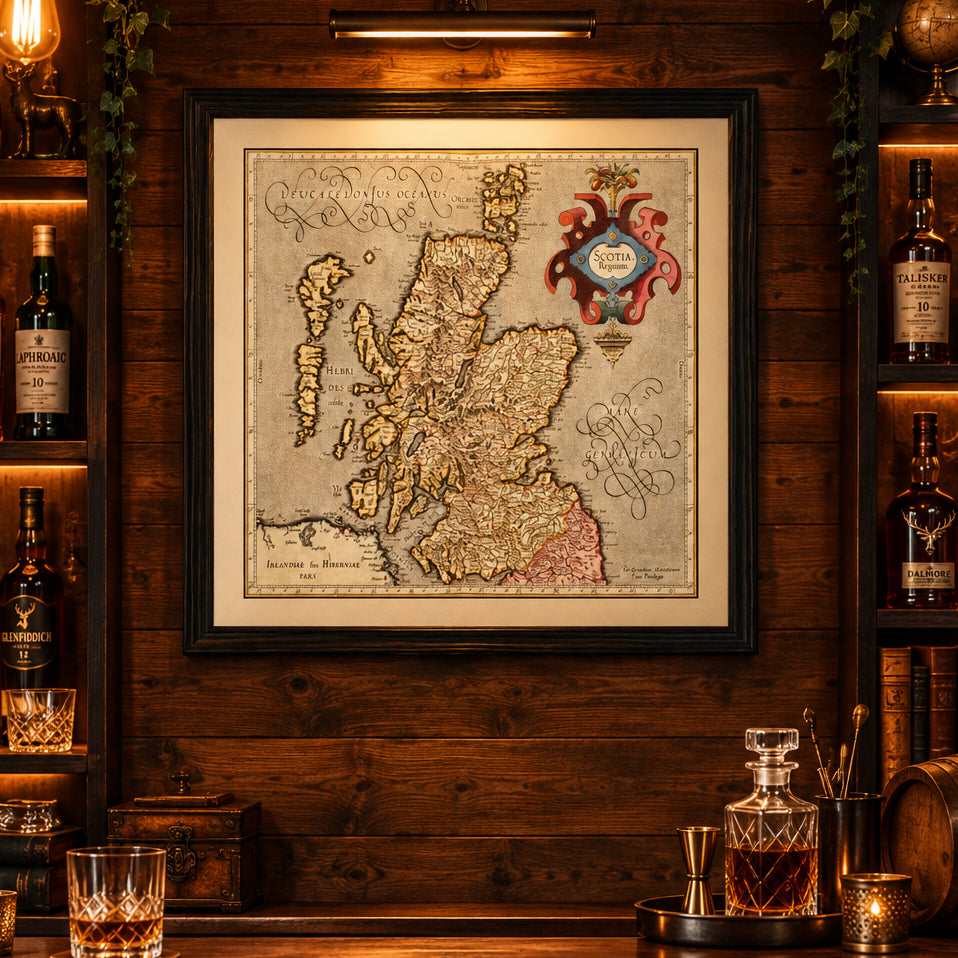 Vintage Map of Scotland 1623 Wall Art