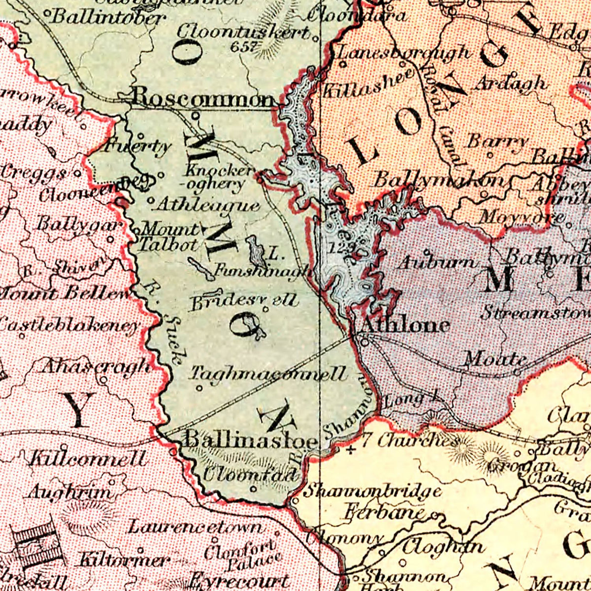 Vintage Map of Ireland 1871 Wall Art