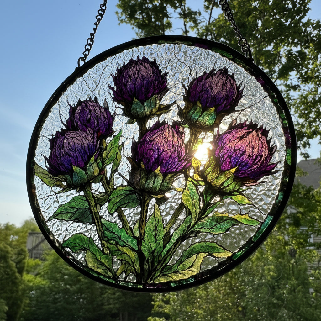 Scottish Highland Thistles Suncatcher