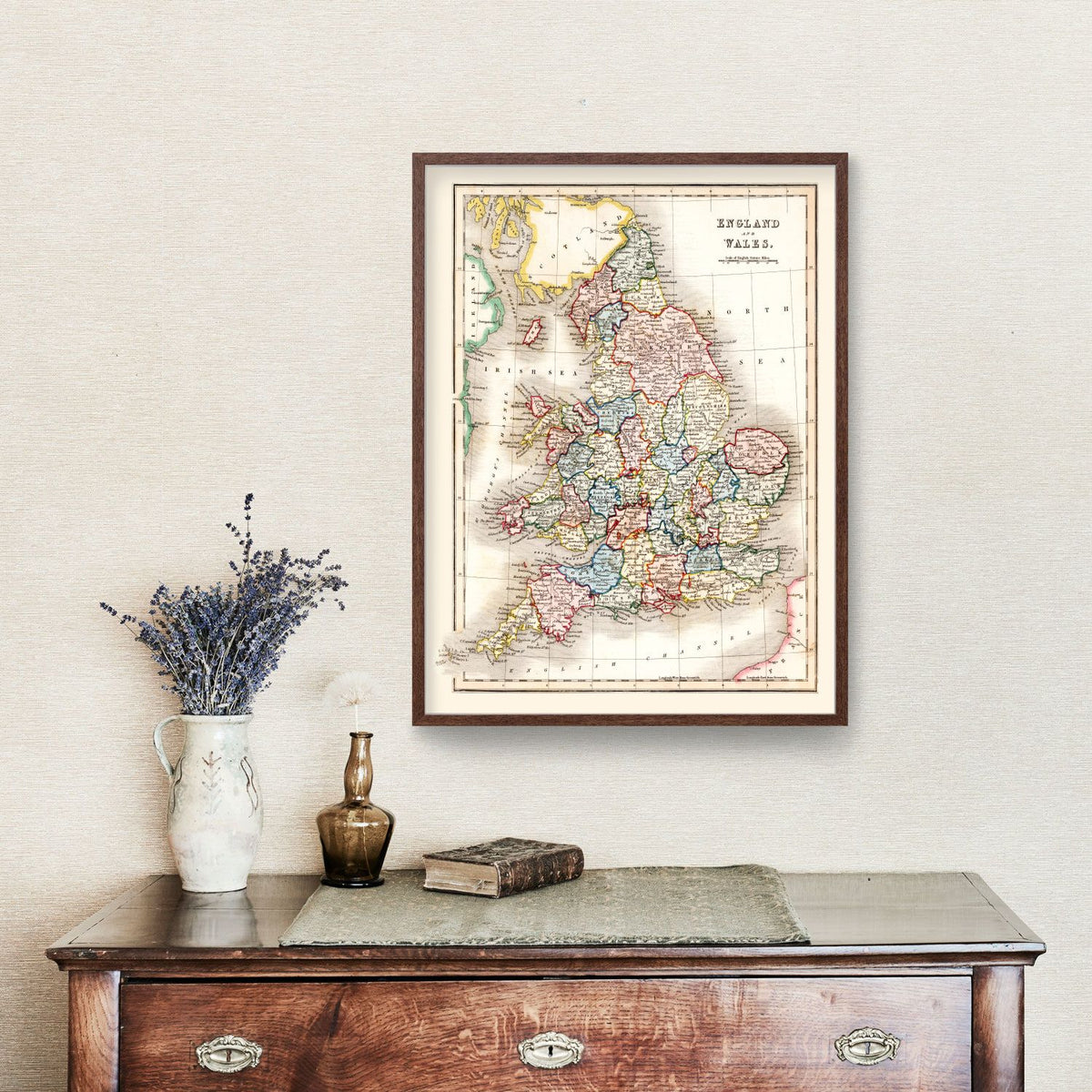 Vintage Map of England & Wales 1832 Wall Art