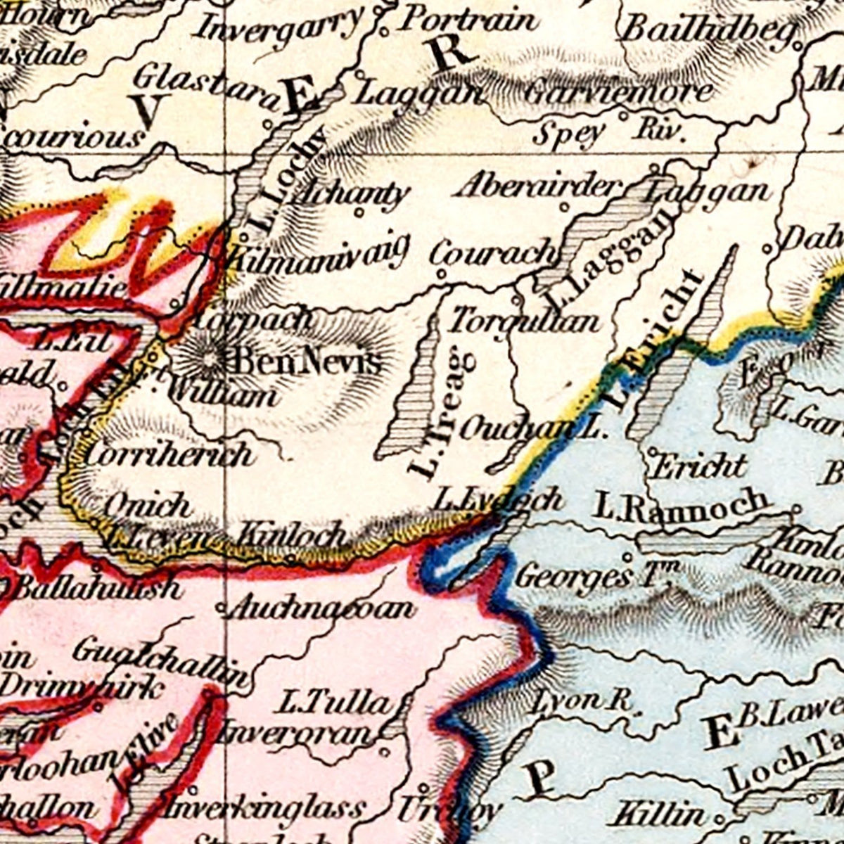 Vintage Map of Scotland 1832 Wall Art