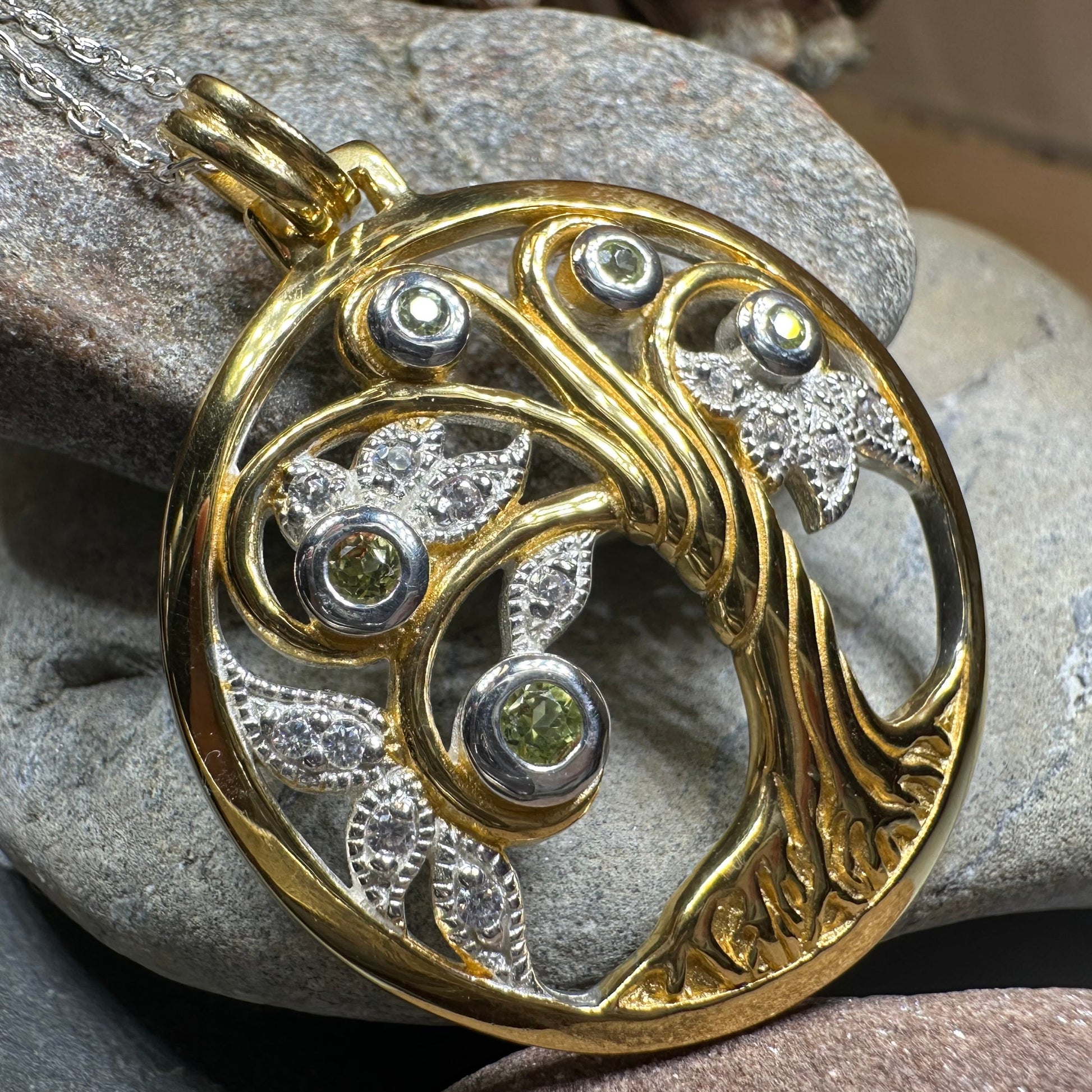 Avalon Tree of Life Necklace with Peridots — view 3