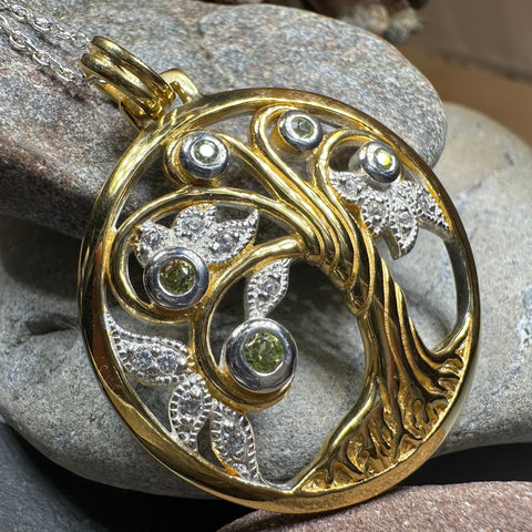 Load image into Gallery viewer, Avalon Tree of Life Necklace with Peridots
