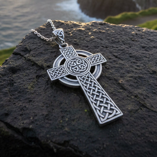 Kilcairn Celtic Cross Double Sided Necklace - Sterling Silver