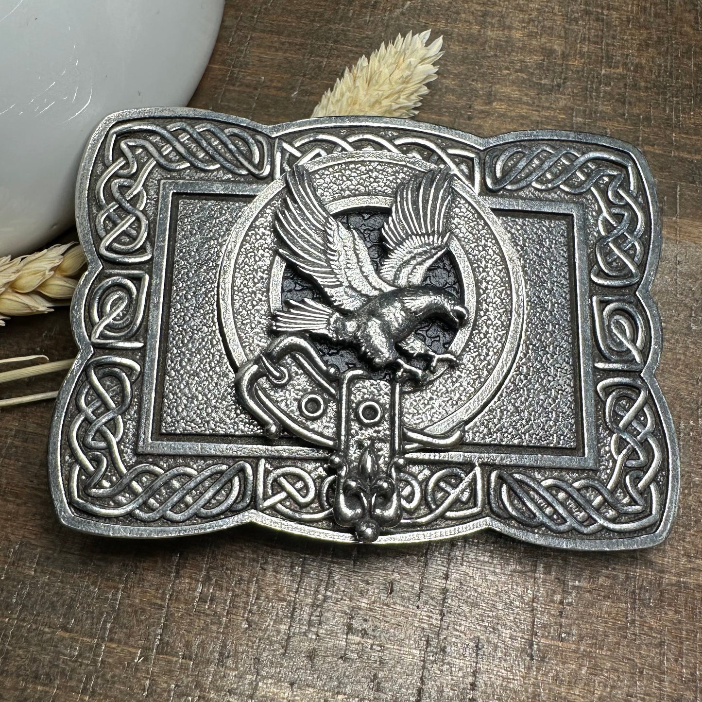 Celtic Eagle Kilt Belt Buckle - Handmade in Scotland
