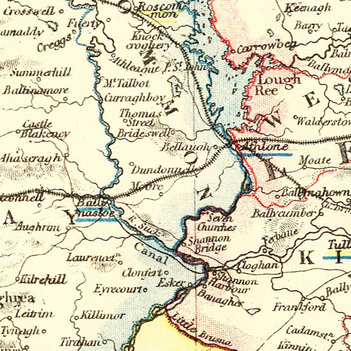Vintage Map of Ireland 1883 Wall Art