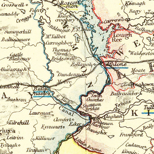 Vintage Map of Ireland 1883 Wall Art