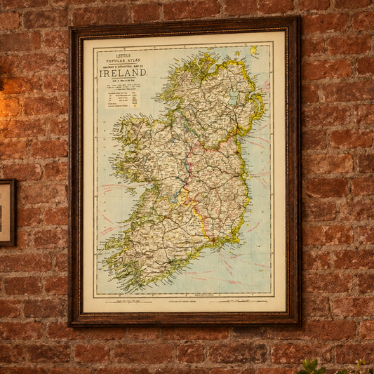 Vintage Map of Ireland 1883 Wall Art