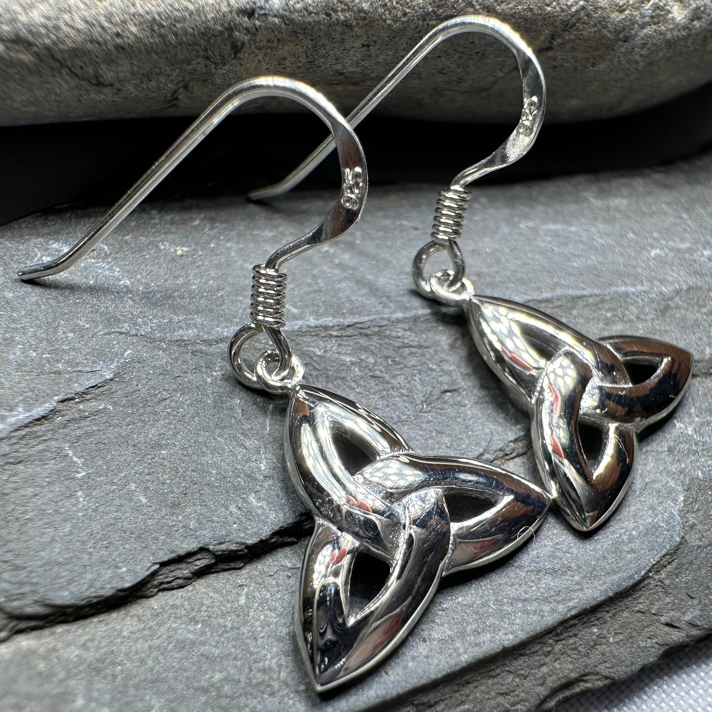 Dainty Celtic Trinity Knot Earrings in Sterling Silver