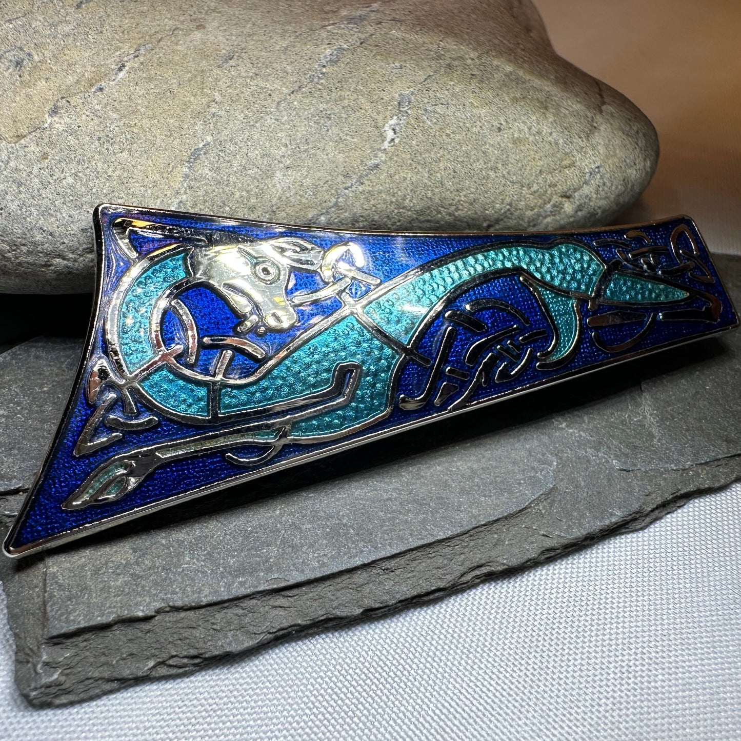 Long Celtic Dragon Brooch — view 6