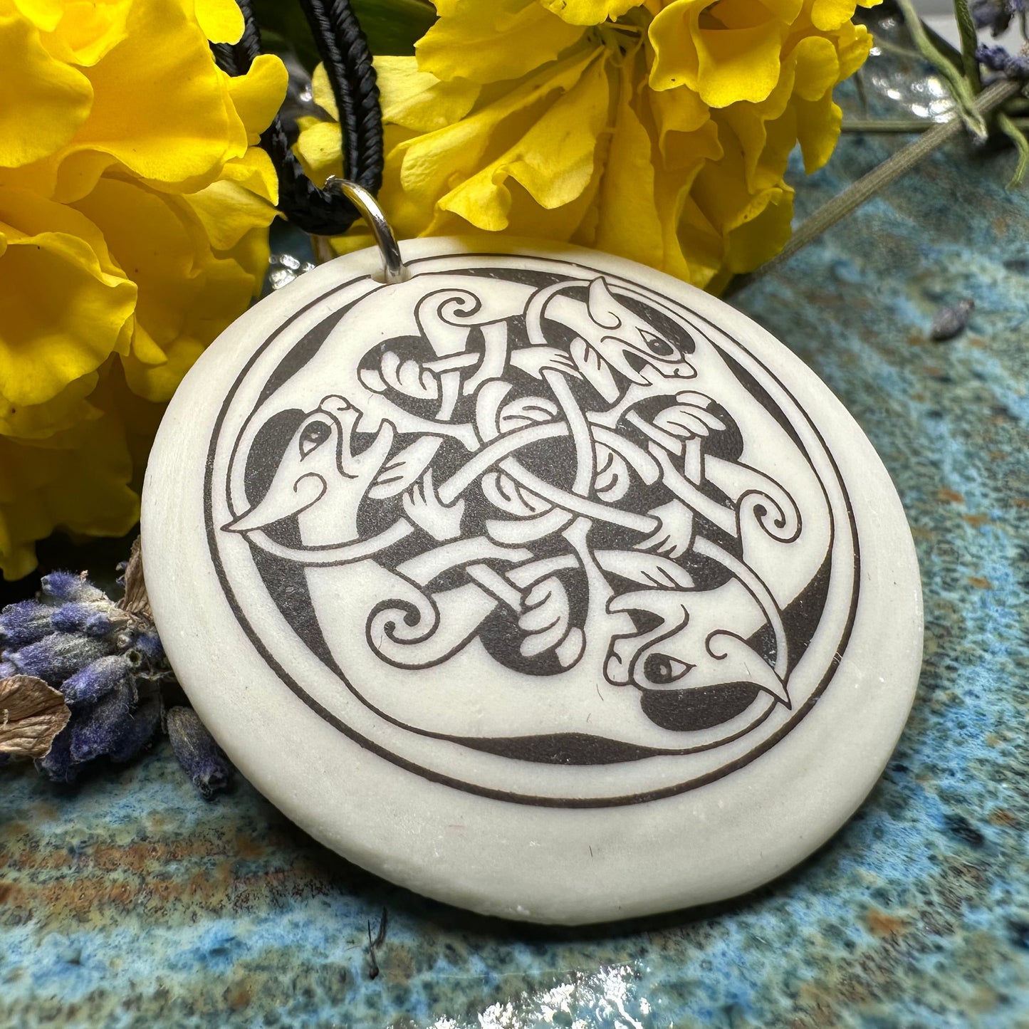 Artisan Celtic Triple Spiral Cat Necklace - Handmade in the U.S.A.